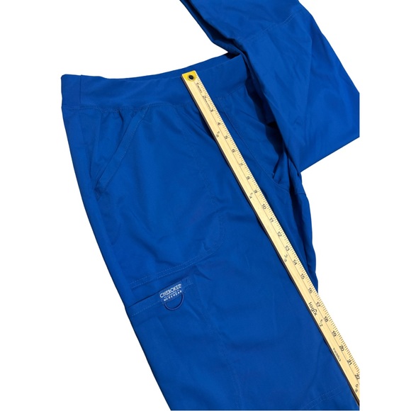Cherokee Workwear Revolution Women’s 4-Pocket Blue Scrub Pants - Picture 7 of 8